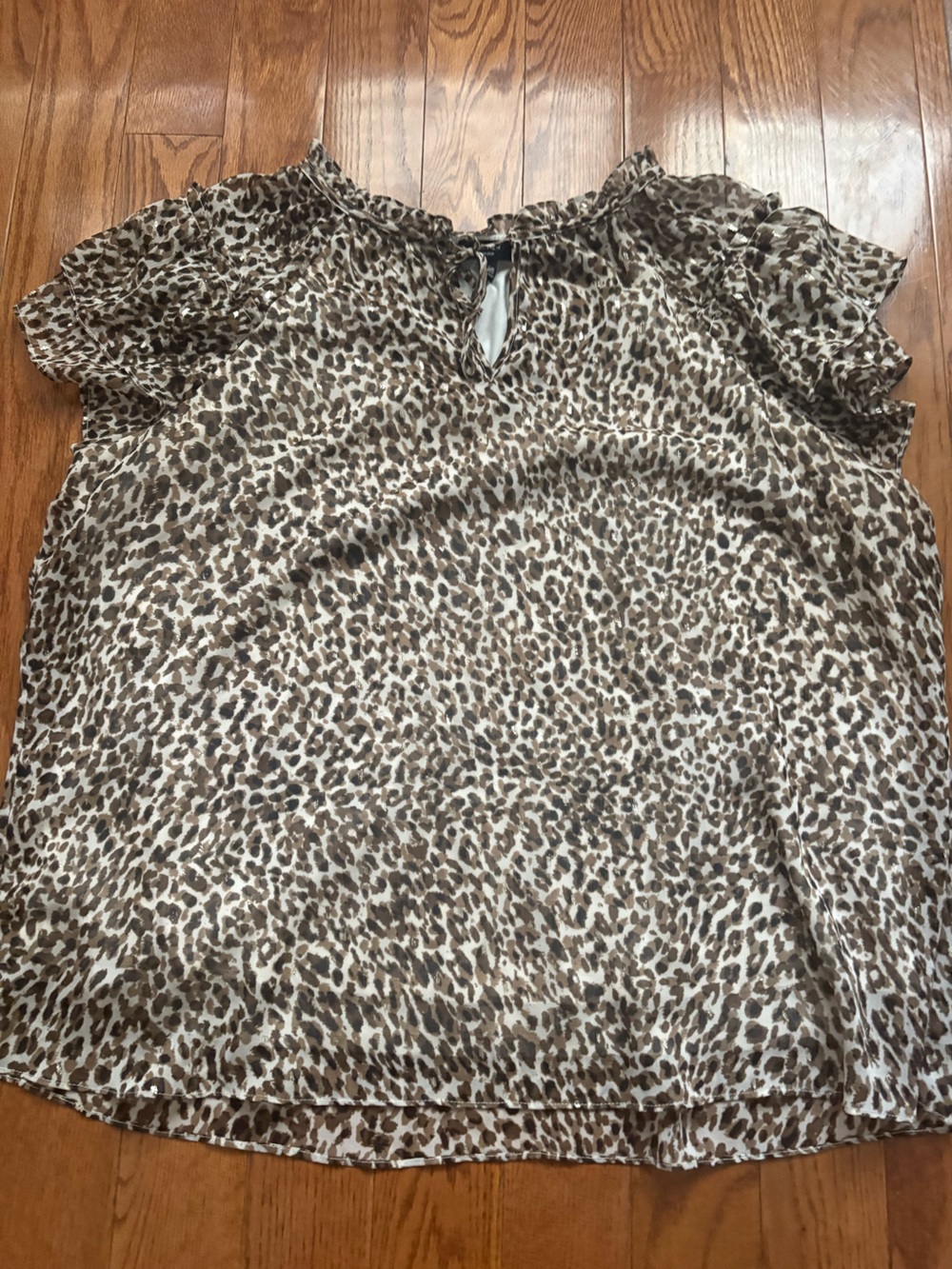Leopard Print Women's Blouse - Brown & Cream